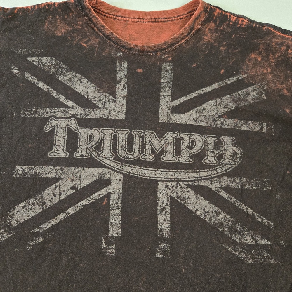 Triumph Motorcycle T-Shirt Mens XL UHL Works Reversible Red And Black - Picture 2 of 12